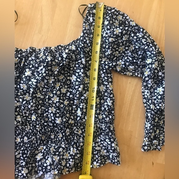 Jun & Ivy Boho Floral Print Long Sleeve Front Mock Tie Crop Top XL NWT - Picture 8 of 9